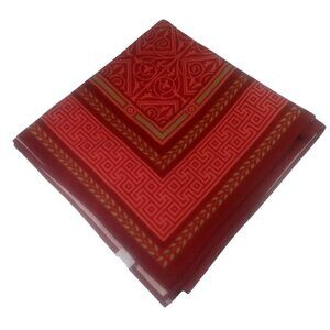 New 9 Pc Set Beauville France 62" X 60 Square Red Tablecloth 8 Napkins 19 X 18